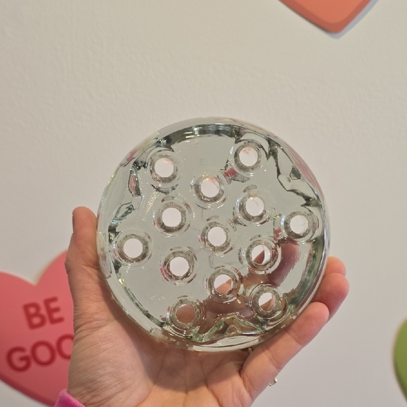 Vintage Clear 13 Hole Glass Flower Frog - Picture 3 of 5